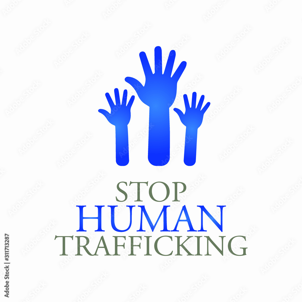Fototapeta premium vector Illustration on the theme of National slavery and human trafficking prevention month of January.