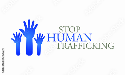 vector Illustration on the theme of National slavery and human trafficking prevention month of January.