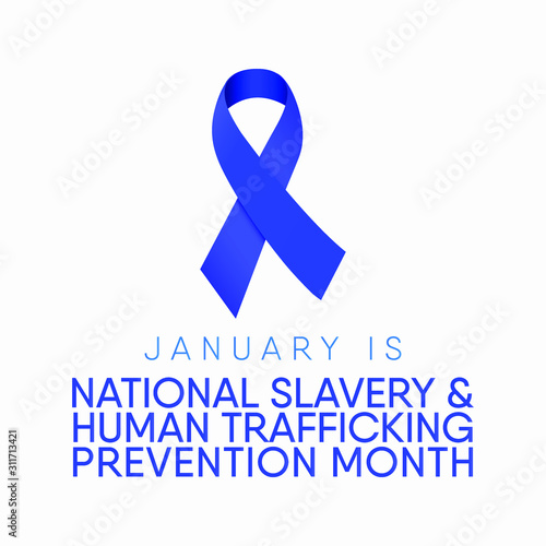 vector Illustration on the theme of National slavery and human trafficking prevention month of January.