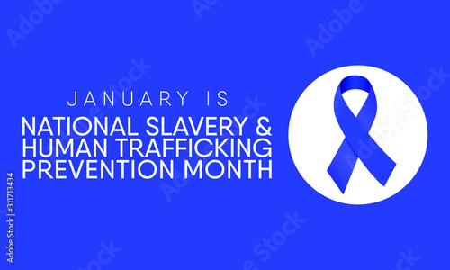 vector Illustration on the theme of National slavery and human trafficking prevention month of January.