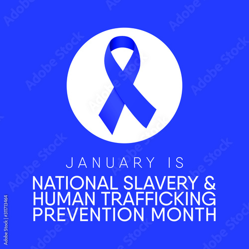vector Illustration on the theme of National slavery and human trafficking prevention month of January.