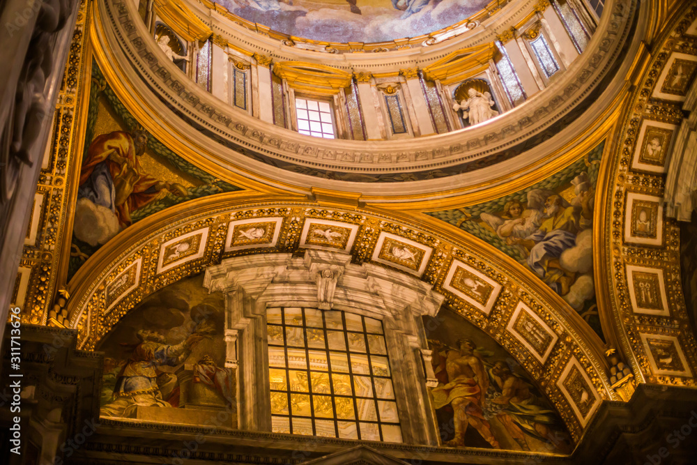 Italy / Rome 14. December 2019 Basilica of Santa Maria Maggiore, photo of one of the halls