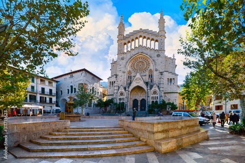 Roman cathedral in the city of Soller photo