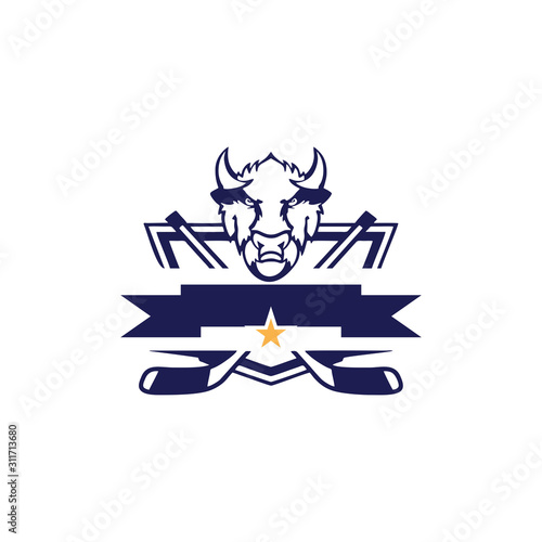 vector logo design strong buffalo sports hockey