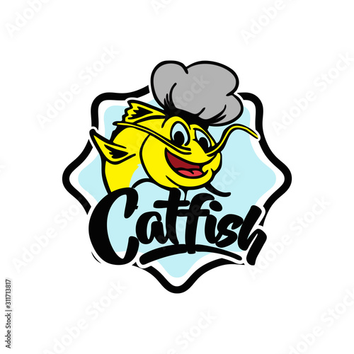 catfish vector logo design. catfish chefs and restaurants