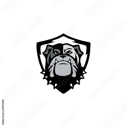 logo design of guard dog vector. pitbull design