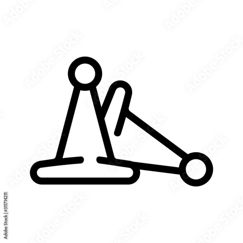 Children pyramid icon vector. A thin line sign. Isolated contour symbol illustration