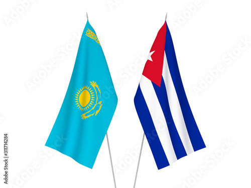 Kazakhstan and Cuba flags