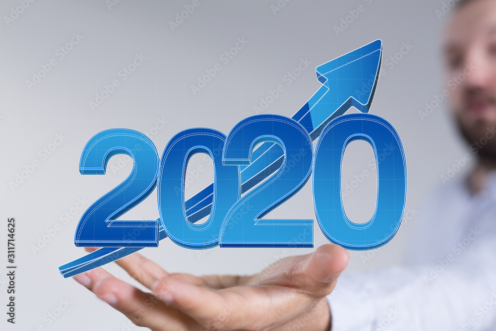 year 2020 business solution concept year 2020 business solution concept