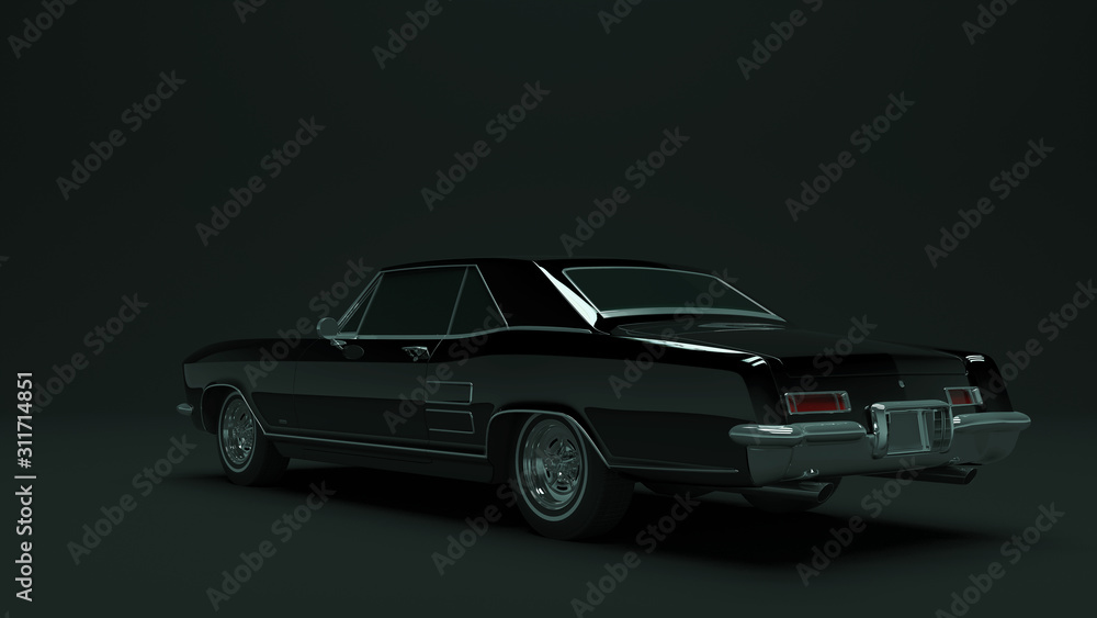 Powerful Black Gangster Luxury 1960's Style Car