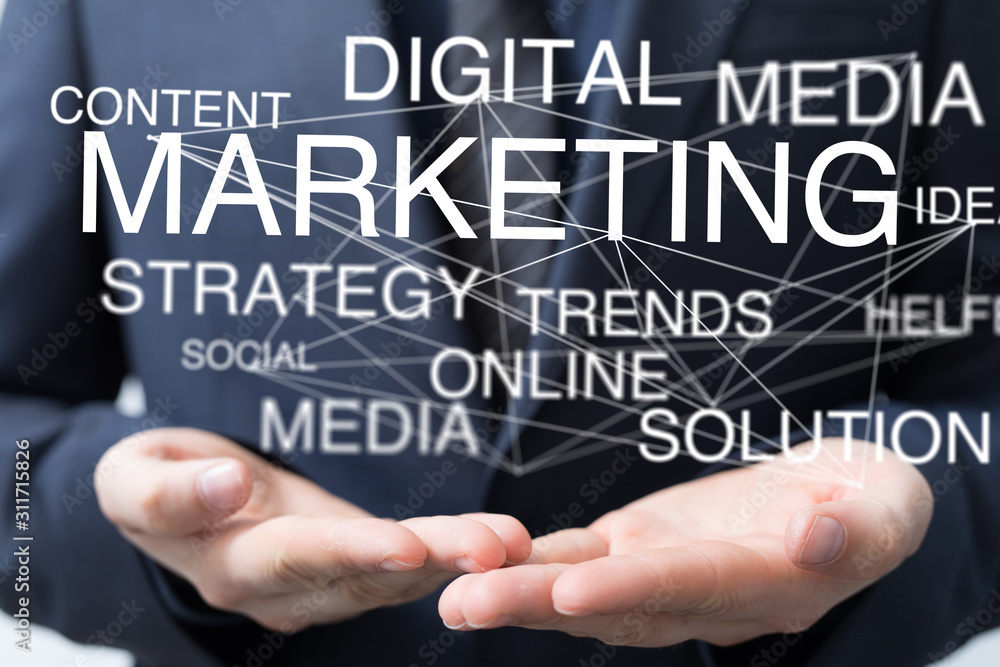 marketing digital concept in hand marketing digital concept in hand