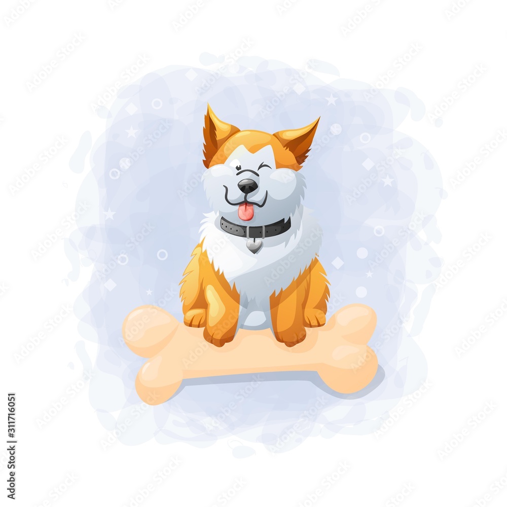 Obraz Cartoon Cute Dog Illustration Vector