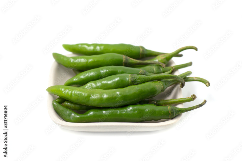Green peppers isolated on white Green peppers isolated on white