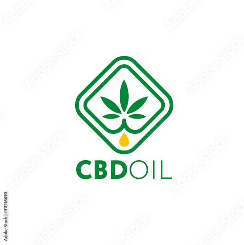 CBD Hemp Oil Creative Vector Design Element