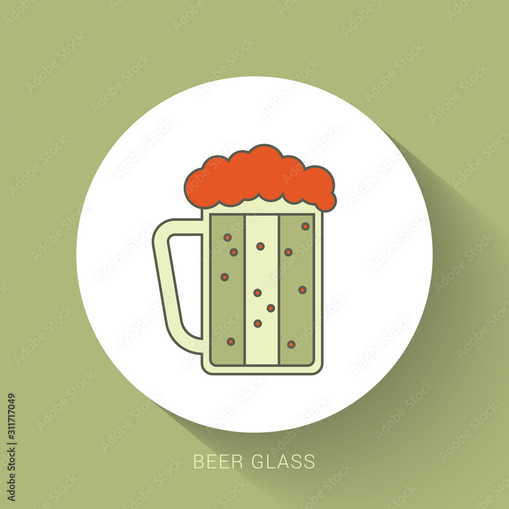 Beer glass icon. Drink beverage and alcohol theme. Beer glass icon. Drink beverage and alcohol theme.
