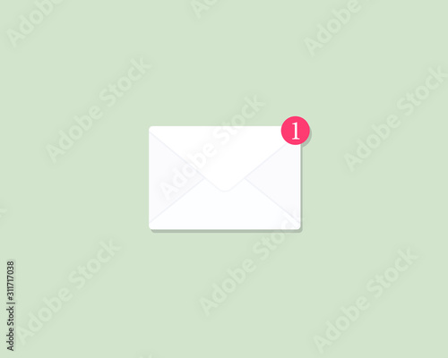 New Mail/New Message vector icon.Envelope vector icon.UI/UX design for mail box icon.You got one new message.