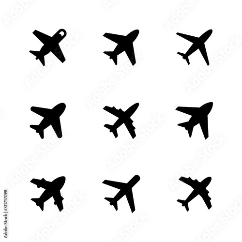 Set glyph icons of plane