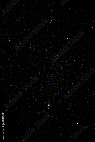 Photography Long Exposure shot of orion constellation and orion nebula