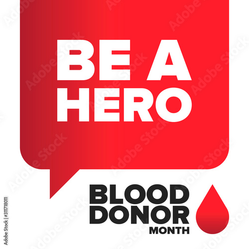 National Blood Donor Month. Awareness and prevention. Celebrate annual in January. Medical healthcare concept. Human support and protection. Poster, banner and background. Vector illustration