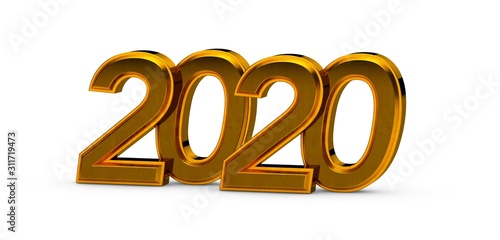 2020 New Year isolated on B...