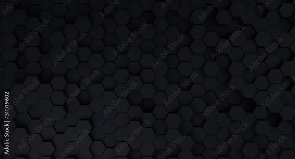 Dark abstract geometric hexagonal background. 3d rendering Dark abstract geometric hexagonal background. 3d rendering