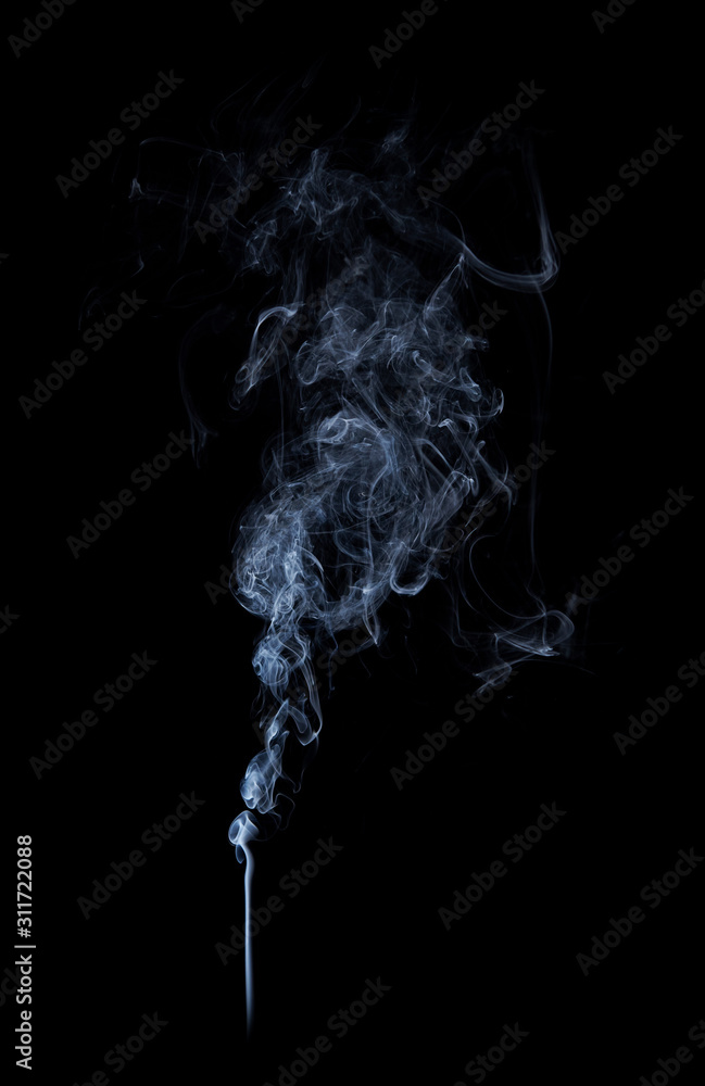 Photo of real white smoke on black background Photo of real white smoke on black background