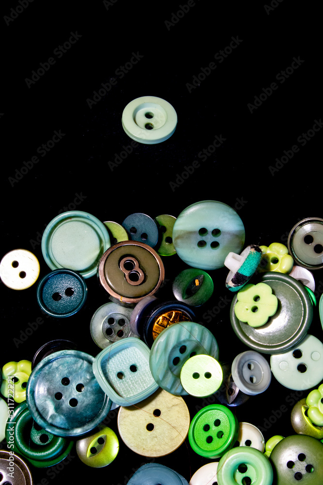 A Collection of Multicolour GreenDifferent Size Buttons A Collection of Multicolour GreenDifferent Size Buttons