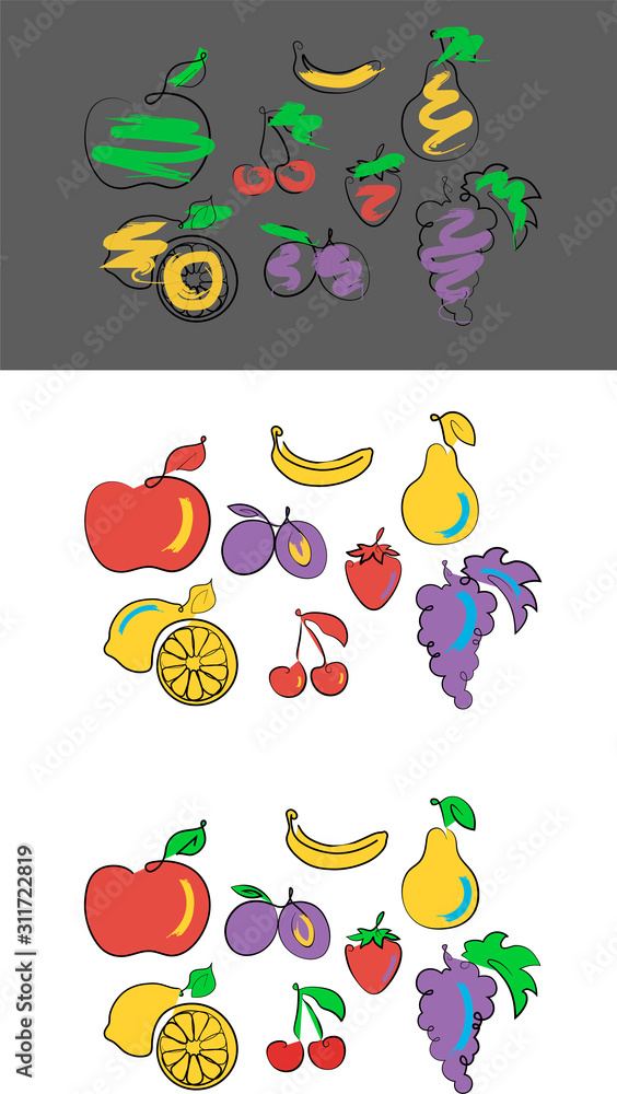 Naklejka premium colorful fruit