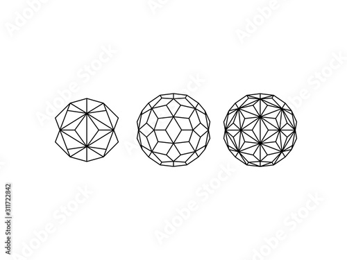 Fotografie Vector illustration of a polyhedron geometric shape