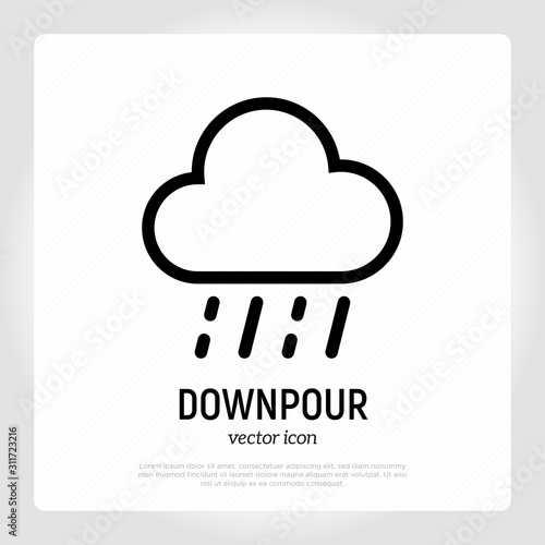 Downpour icon. Weather symbol in flat style. Modern vector illustration.