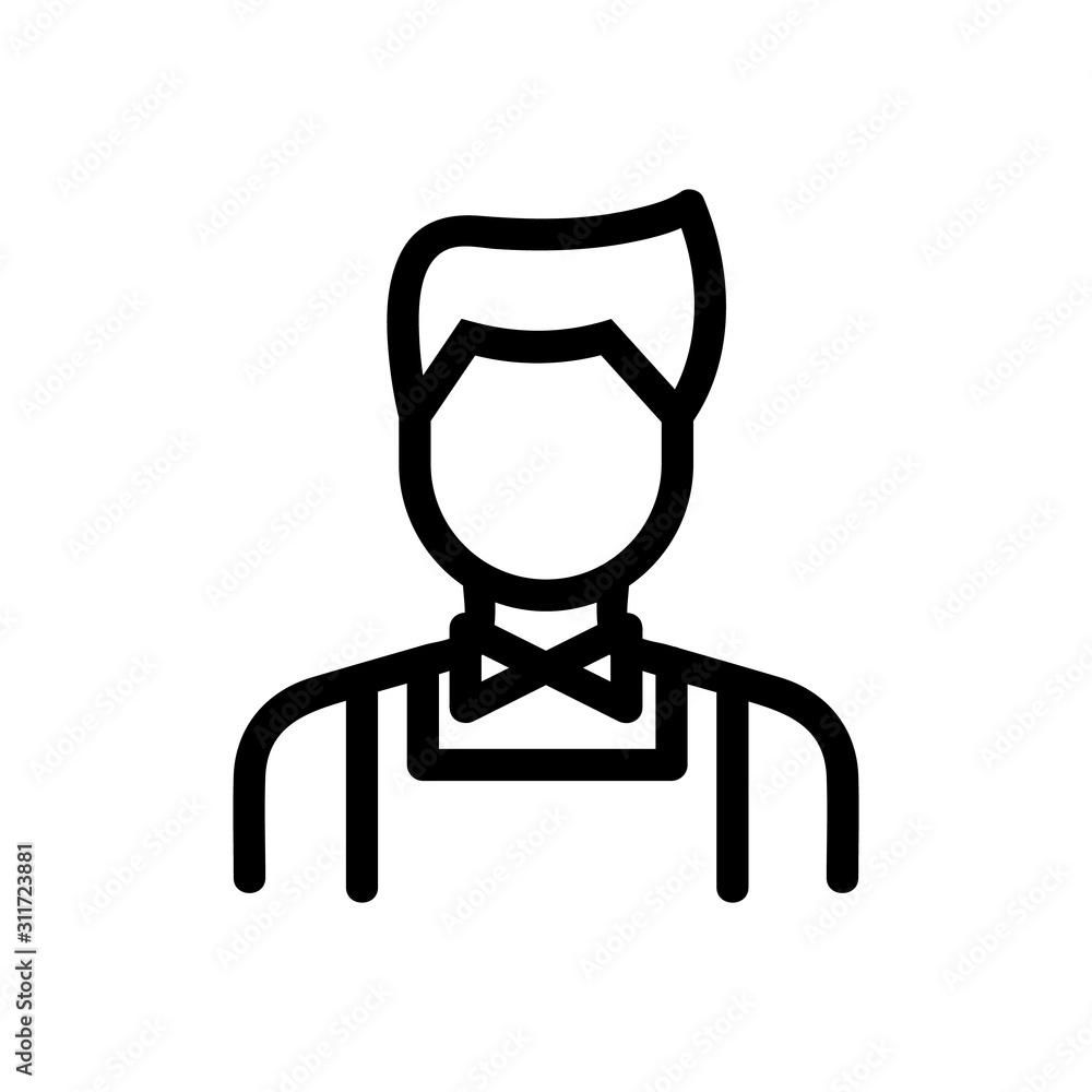 barista icon vector. A thin line sign. Isolated contour symbol illustration barista icon vector. A thin line sign. Isolated contour symbol illustration