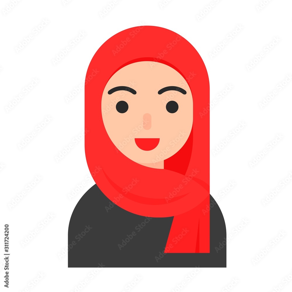 Muslim avatar vector, Muslim people flat icon Muslim avatar vector, Muslim people flat icon