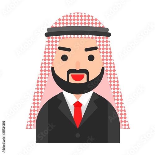 Muslim avatar vector, Muslim people flat icon
