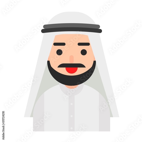 Muslim avatar vector, Muslim people flat icon
