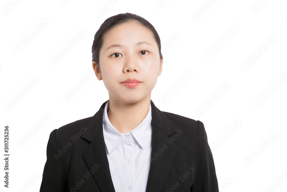 Modern business woman in the office with copy space Modern business woman in the office with copy space