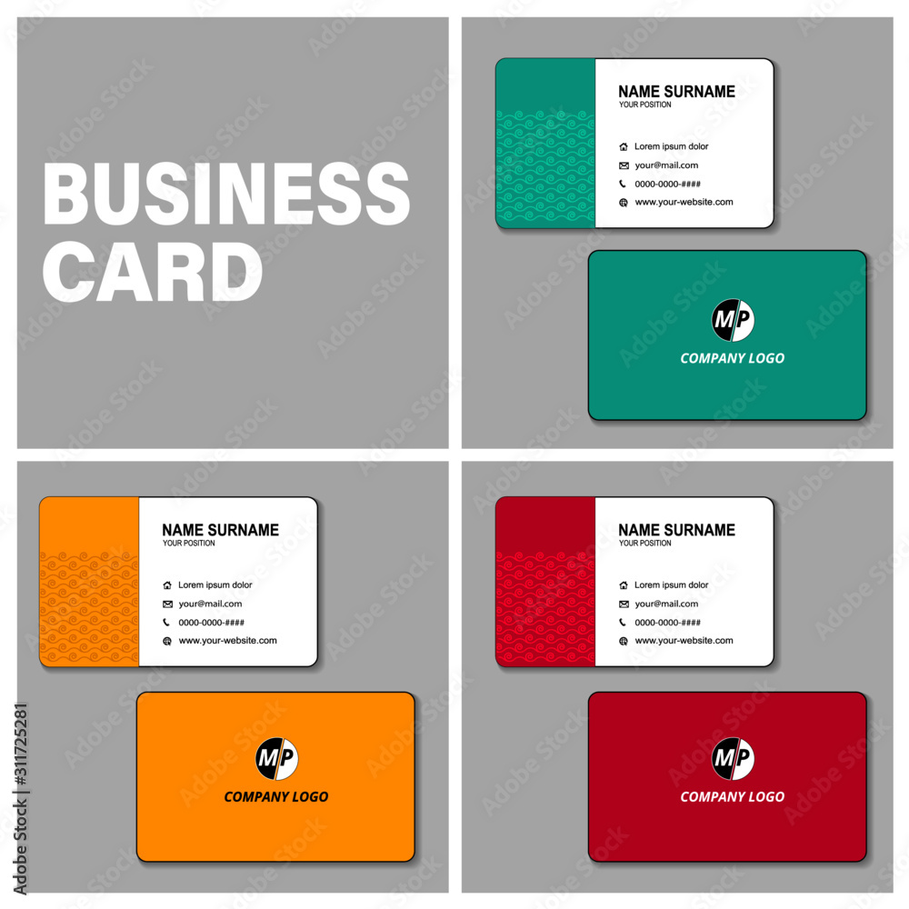 Business card design vector simple identity