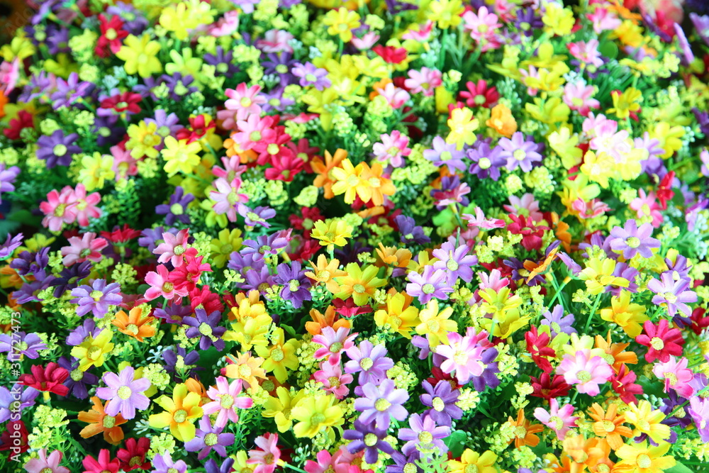 Close up of artificial flower bouquet.