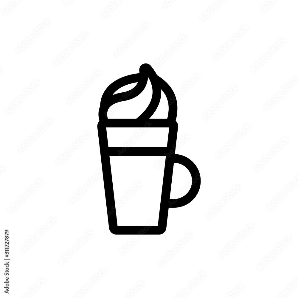 coffee drink icon vector. A thin line sign. Isolated contour symbol illustration coffee drink icon vector. A thin line sign. Isolated contour symbol illustration