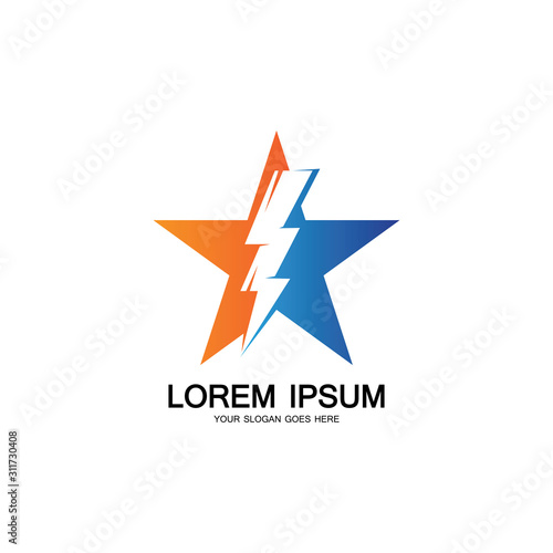 Free Download Lightning Star,Energy Star logo vector icon design template - GFXLoad