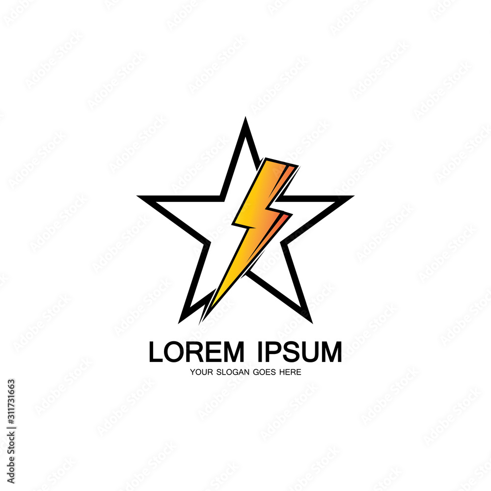 Lightning Star,Energy Star logo vector icon design template Lightning Star,Energy Star logo vector icon design template
