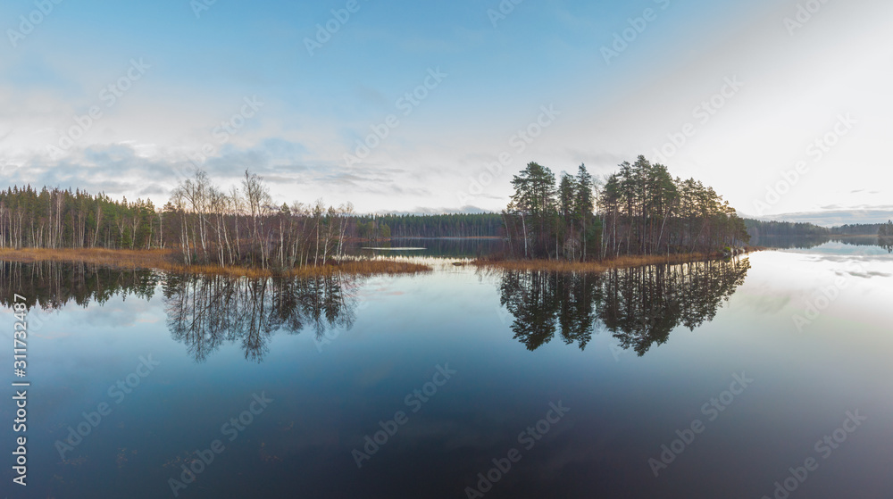 Fototapeta premium Calm day by the lake