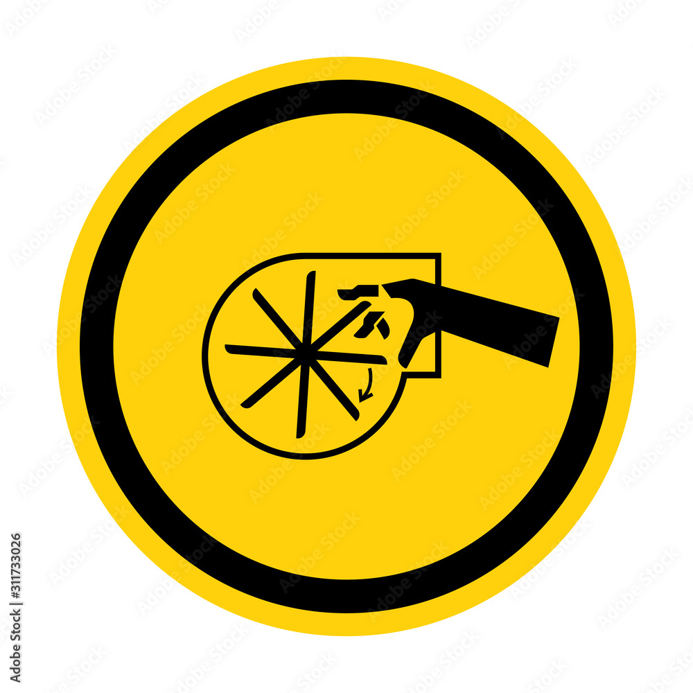 Cutting of Fingers or Hand Rotating Blade Symbol Sign Isolate on White Background,Vector Illustration Cutting of Fingers or Hand Rotating Blade Symbol Sign Isolate on White Background,Vector Illustration