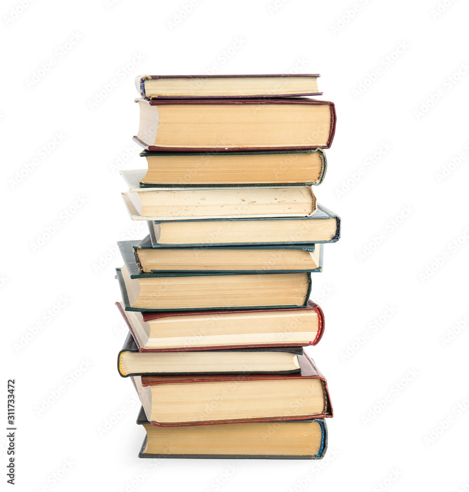 Collection of different books isolated on white Collection of different books isolated on white