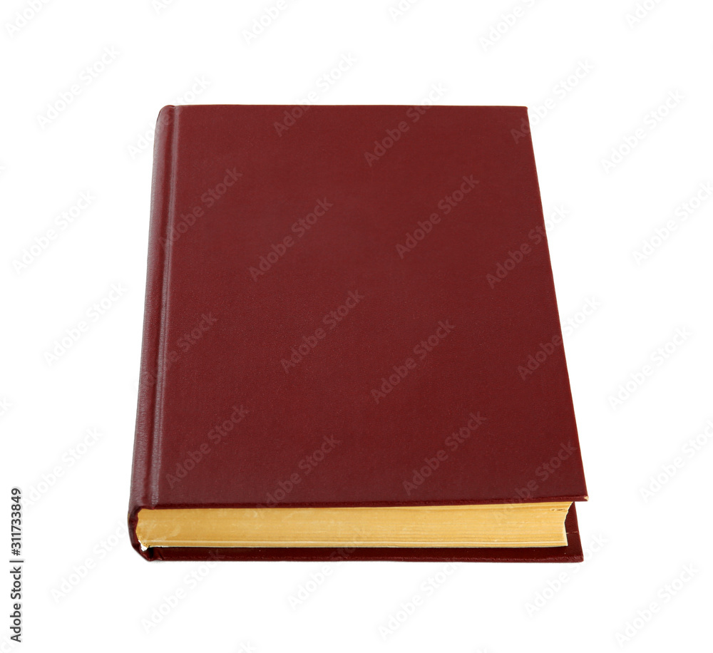 Closed color hardcover book isolated on white Closed color hardcover book isolated on white