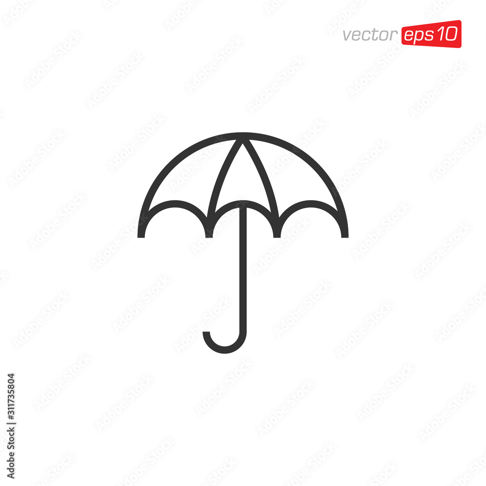 Umbrella Icon Logo Design Illustration