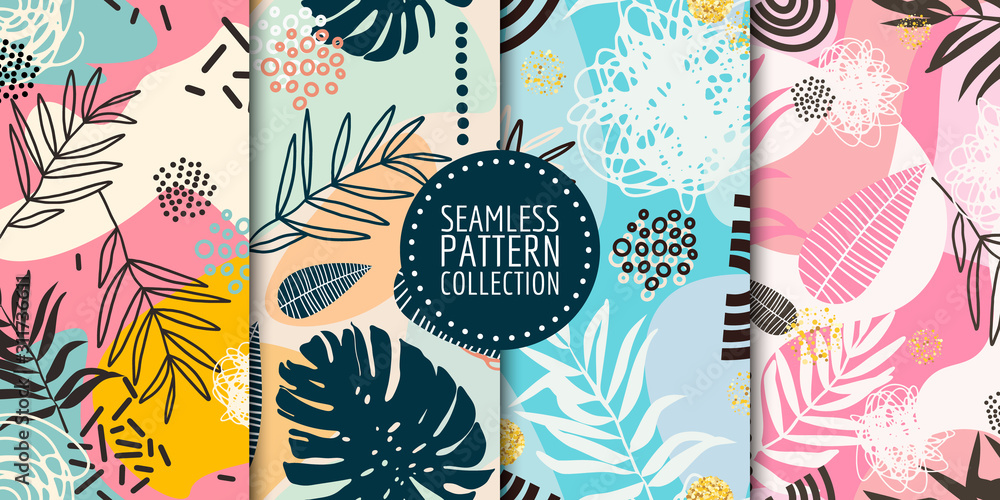 Floral seamless pattern collection. Vector design for paper, fabric, interior decor and cover <span>plik: #311736611 | autor: irinabogomolova</span>