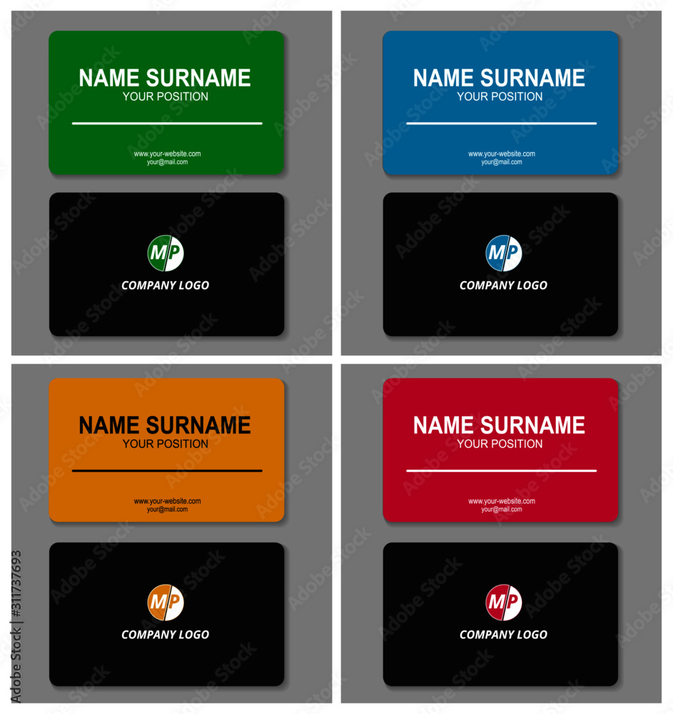 Business card design vector simple identity Business card design vector simple identity