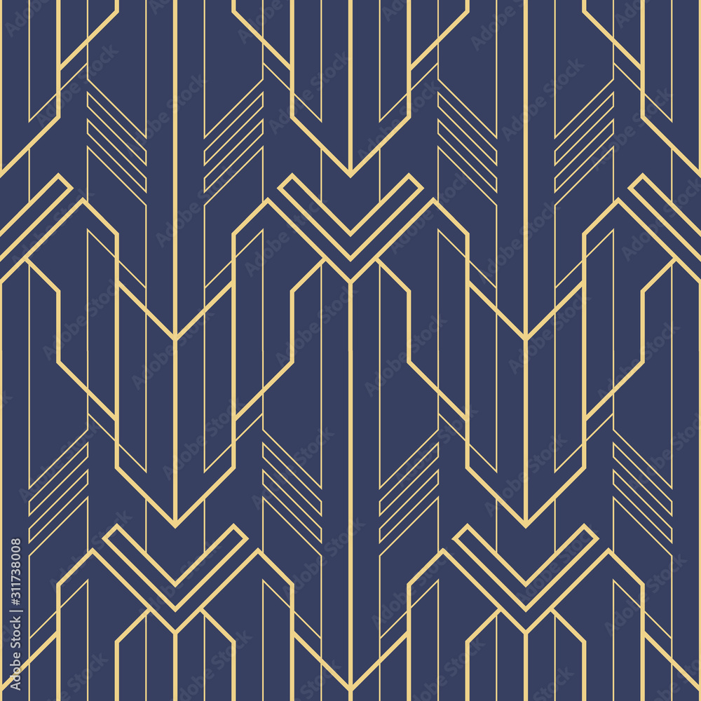 Abstract art deco geometric seamless pattern vector.