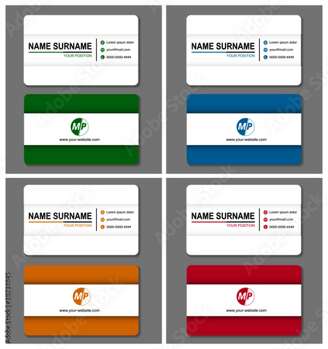 Business card design vector simple identity