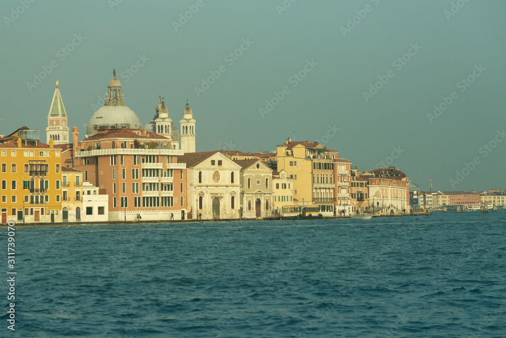 view of Venice across the lagoon